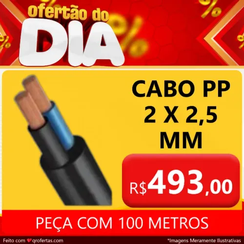 FIO CABO PP 2 POR 2,5 MM - CABO PP 2 X 2,5 MM - CERTIFICADO PELO INMETRO 
