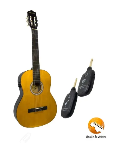 KIT-VIOLAO ELETRO-ACUSTICO MARCA WALDMAN + RECEPTOR E TRANSMISSOR SEM FIO 
