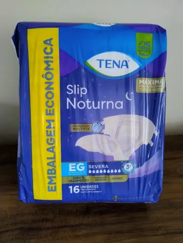 16 unidades (01 pcts) de Fralda Adulto TENA Slip Noturna EG - 16 unidades