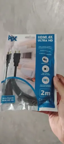 Cabo HDMI PIX - 02 metros -  2.0 -  4K - NOVO