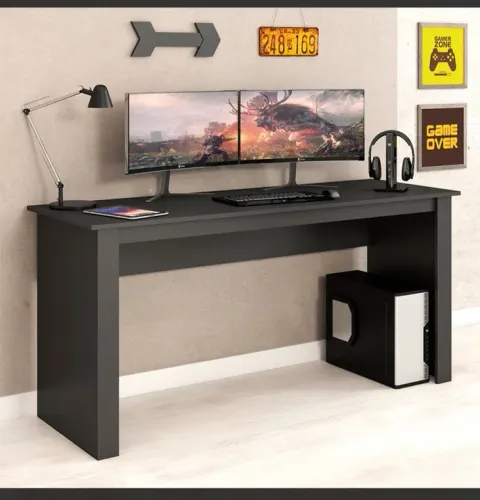 Escrivaninha Gamer Preta 1,60cm - Mesa para Computador