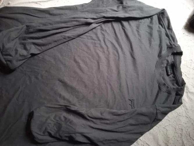 camiseta manga longa cinza semi nova