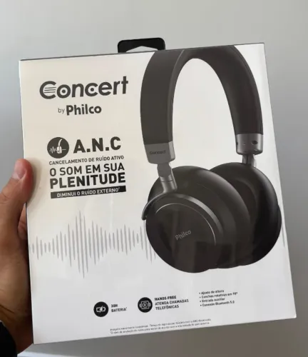 Fone de Ouvido Philco Concert sem Fio Bluetooth Preto