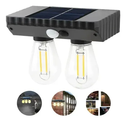 Luminária Solar parede / muro 2 lâmpadas