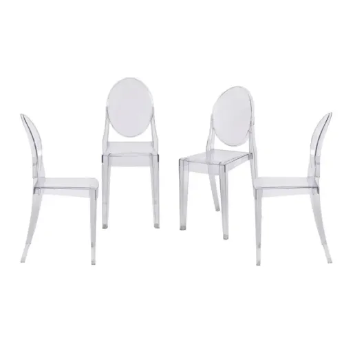Kit 04 Cadeiras Invisible Pc Incolor Sem Braço