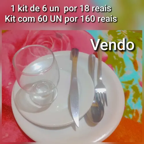 Kit de prato ,talher e copo 