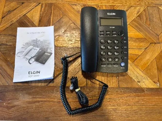 Telefone análogico ELGIN preto novo