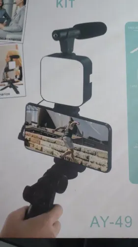 Kit de Filmagem para Celular com Estabilizador e Microfone