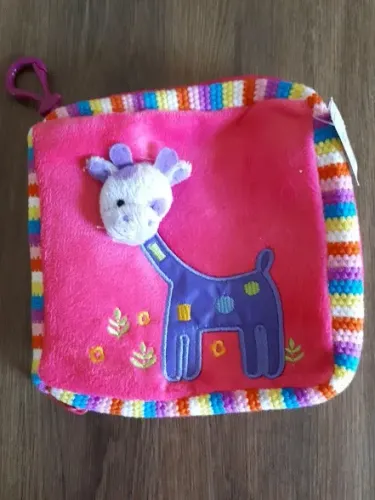Porta Cd/ Dvd De Pelúcia Infantil Girafa Rosa Pink