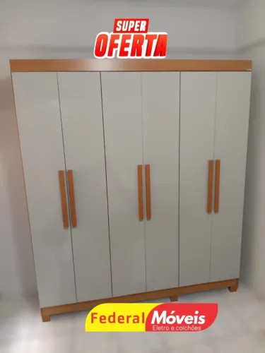 Guarda Roupa Off White 100% MDF 6 Portas 2 Gavetas (MAIS VENDIDO)