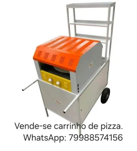 Carrinho de pizza a gás.