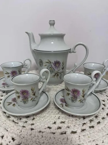 Conjunto de Chá Vintage com Flores vera cruz