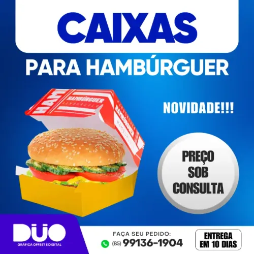 Caixas Personalizadas para Hamburgueria