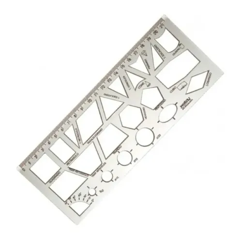 Régua Geométrica Waleu (5 und)