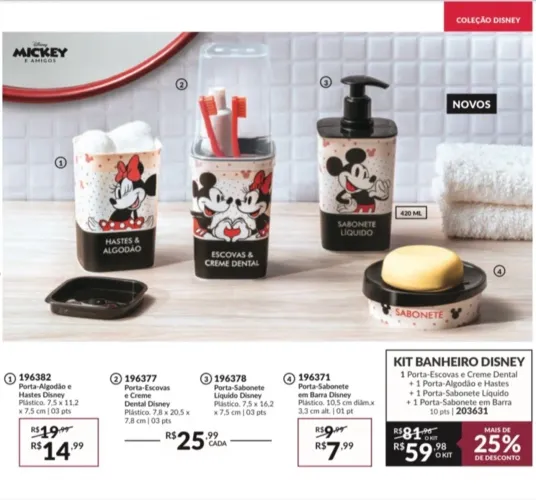Kit banheiro Avon