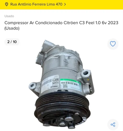 Compressor Ar Condicionado Citroën C3 Feel 1.0