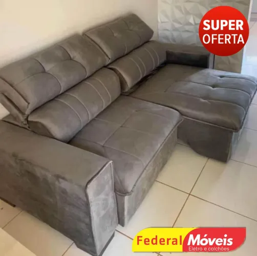 Sofá em Veludo para Sala 2,30m Lindo Novo - Temos Crediário 