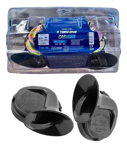 Buzina Dupla Carro Caminhão Caracol Universal 12v Techone