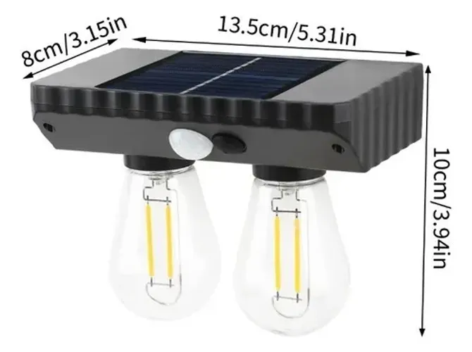 Luminária Solar parede / muro 2 lâmpadas