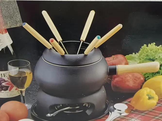 Conjunto Fondue preto 12 peças