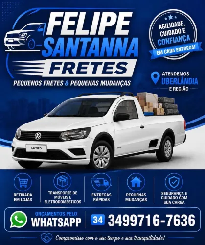 Pequenos fretes e pequenas mudanças, o melhor preço e a melhor qualidade no mercado.