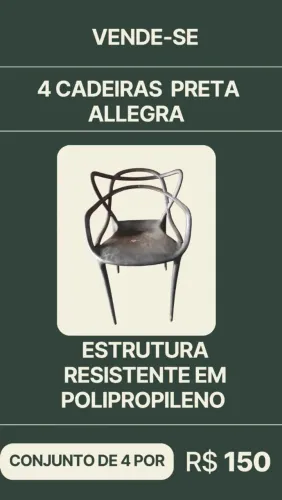 Kit de 4 cadeiras Master Allegra