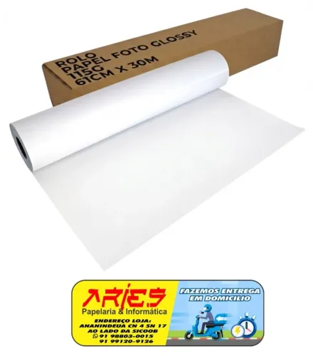 ROLO BOBINA PARA PLOTTER PAPEL FOTO GLOSSY 115G 61CM X 30M MASTERPRINT