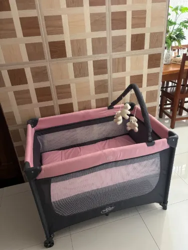 Berço portátil bebê 0-18kg - Baby Style Cor Rosa