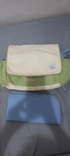 Bolsa maternidade com trocador, natura mamãe e bebê. 