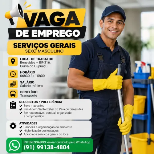 Vaga de emprego - Serviços Gerais