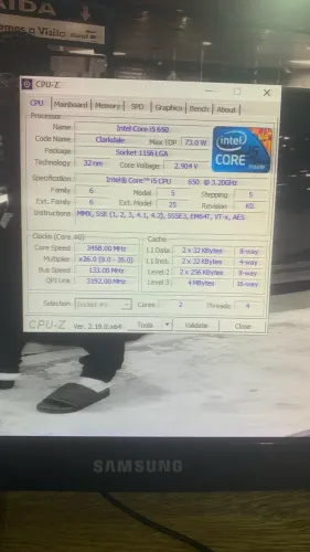 Placa mãe lga 1156+ cooler+ processador i5 650+ 4gb