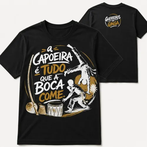 Camisas com estampa de capoeira
