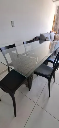 Mesa vidro mármore