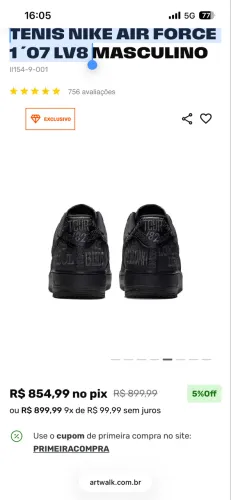 TÊNIS NIKE AIR FORCE 1 ´07 LV8 