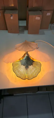 Arandela Luminária Musche Nordecor 40w Ouro Brilho IP20 100-240v Pétalas Concha Flor 