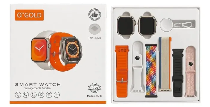 Relógio Smartwatch (kit com 2 relógios, 6 pulseiras)