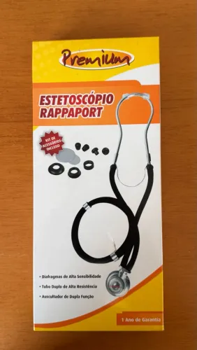 Estetoscópio Premium Rappaport - Preto + Kit de Acessórios