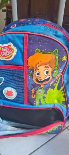 Mochila e lancheira escolar do Gato galactico 