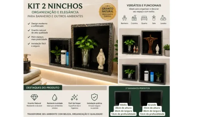 Ninchos de embutir em Granito Verde Ubatuba