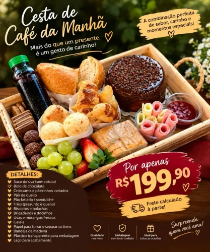 Cesta de café da manhã