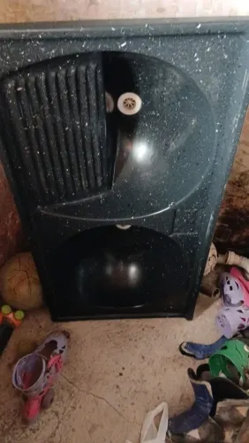 Pia de granito sintético 2 cubas + sifão+escorredor 