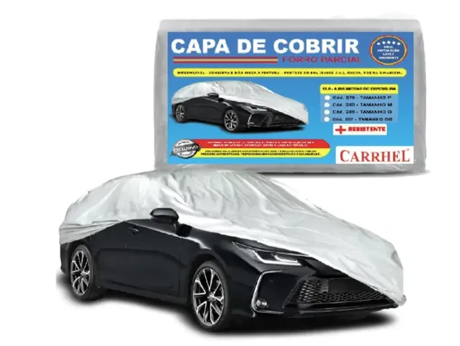 Capa para carro forrada impermeavel proteção UV Silver - G