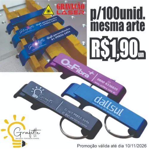 Chaveiro personalizado - Abridor de garrafa