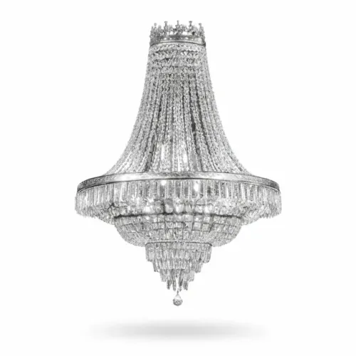 Lustre Majestic * Cristal e Inox Dourado & Cromado * NOVO, SEM USO