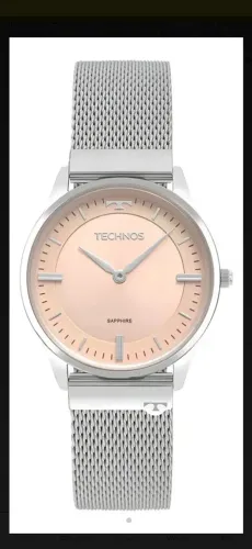Relógio de pulso Technos prata feminino