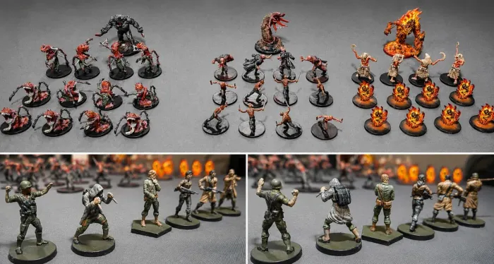 Jogo Fireteam Zero Miniaturas Pintura Detalhada Excelente Estado