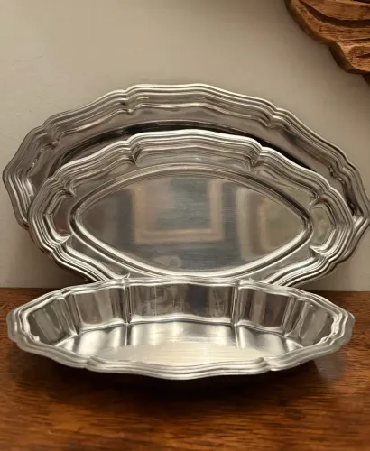 conjunto com três baixelas inox