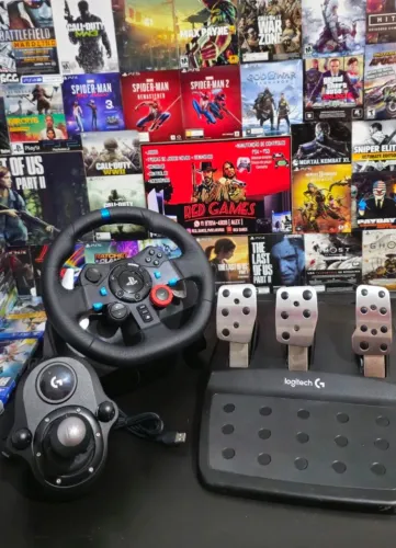 VOLANTE G29 E CAMBIO LOGITECH PARA PS3,PS4,PS5 E PC