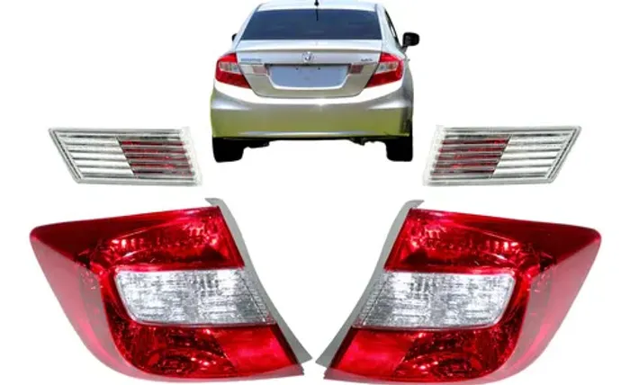 Kit 4 Lanterna Traseira Honda Civic G9 2012 2013 2014 2015 Direito Vermelho