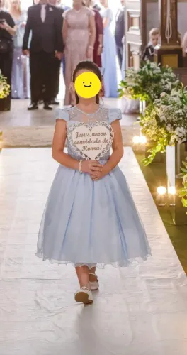 Vestido Dama/florista tam 12 azul